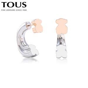 Tous Two-Tone Bear Earrings in Silver and Gold